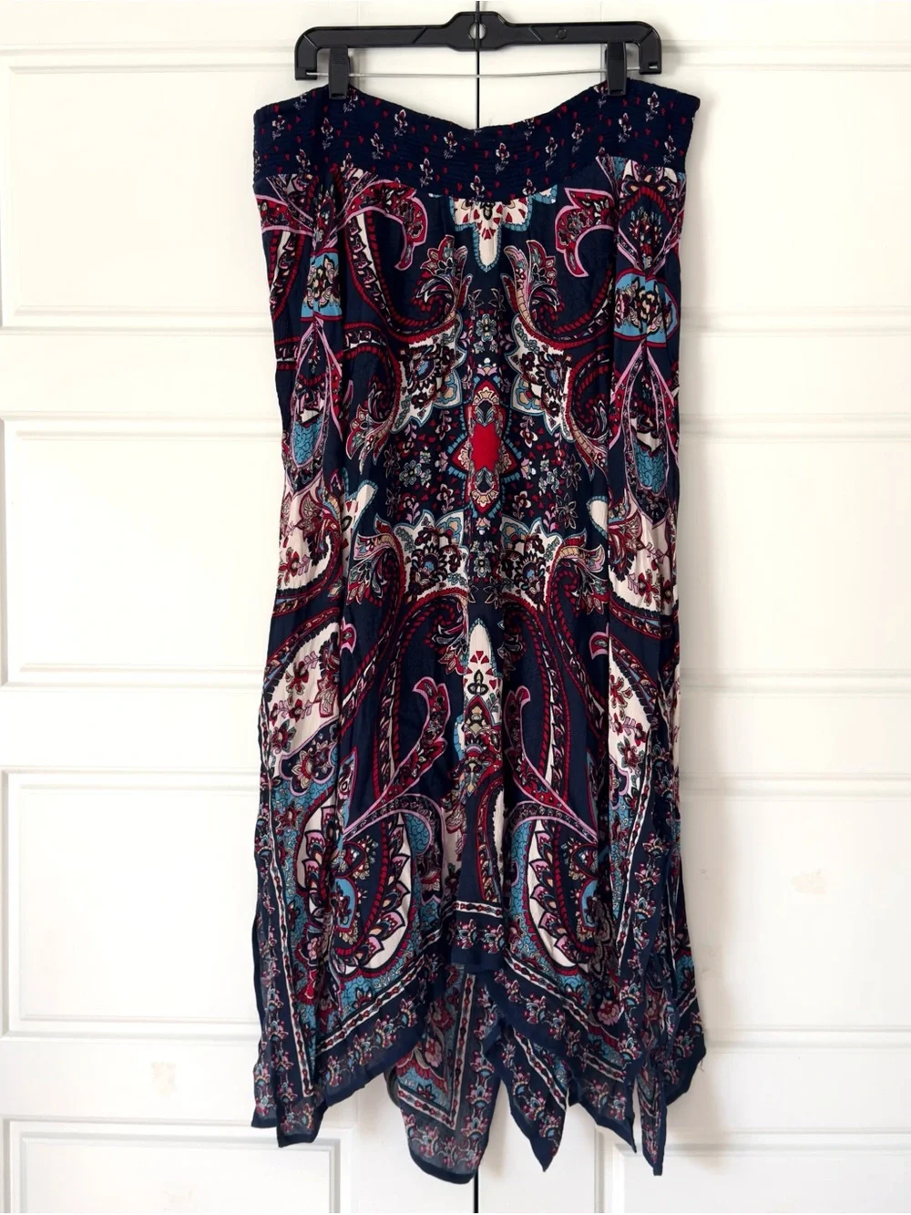 Bila Boho Artsy Maxi Skirt XXL Indie Festival Hippie Colorful Asymmetric Paisley